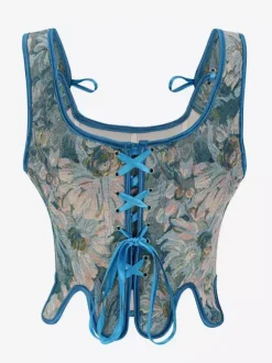 Corset vintage Vêtements vintage pour femmes Rubans en polyester Polyester
