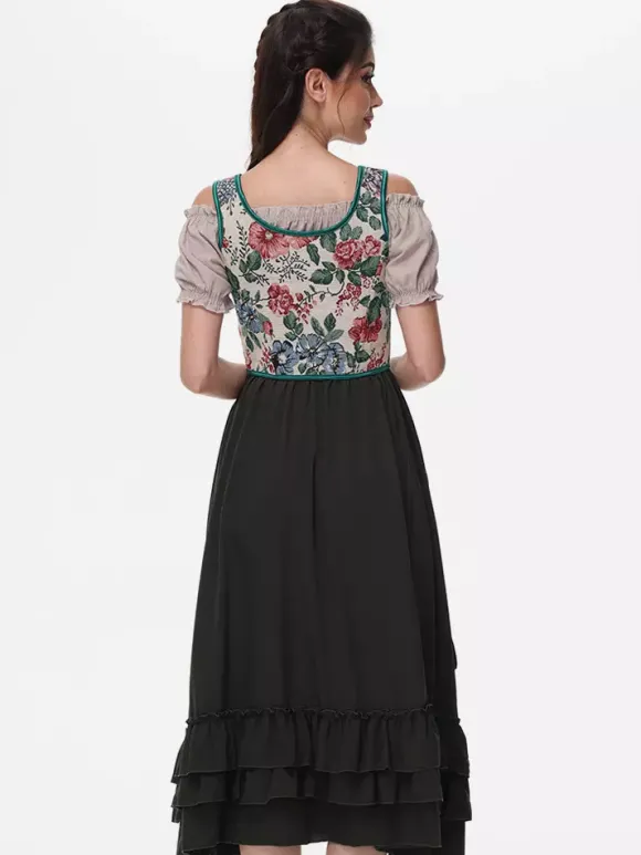 Corset vintage Vêtements vintage pour femmes Volants en polyester