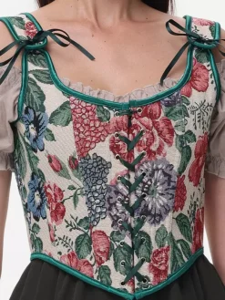 Corset vintage Vêtements vintage pour femmes Volants en polyester