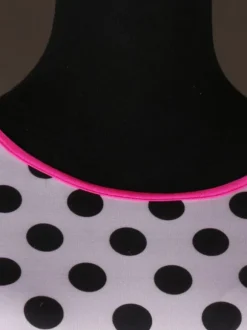 Costume de danse de salon Top rouge à manches longues Polka Dot Print Training vêtements de danse Déguisements Halloween