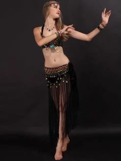Costume de danse du ventre 2 pièces franges femmes vêtements de danse