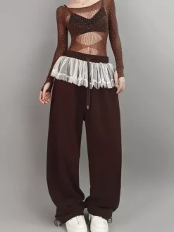 Costume de danse jazz pour femme ensemble haut et pantalon tenue de spectacle