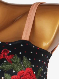 Costume de danse latine robe noire en lycra spandex pour femmes vêtements de danse