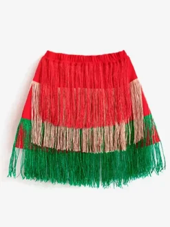 Costume De Danse Latine Rouge Femme Jupe Sexy À Franges Tenue De Danse