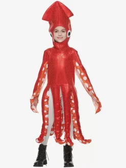 Costume de jeu pour enfants créature marine calmar mignon une pièce costume amusant pour fête scolaire