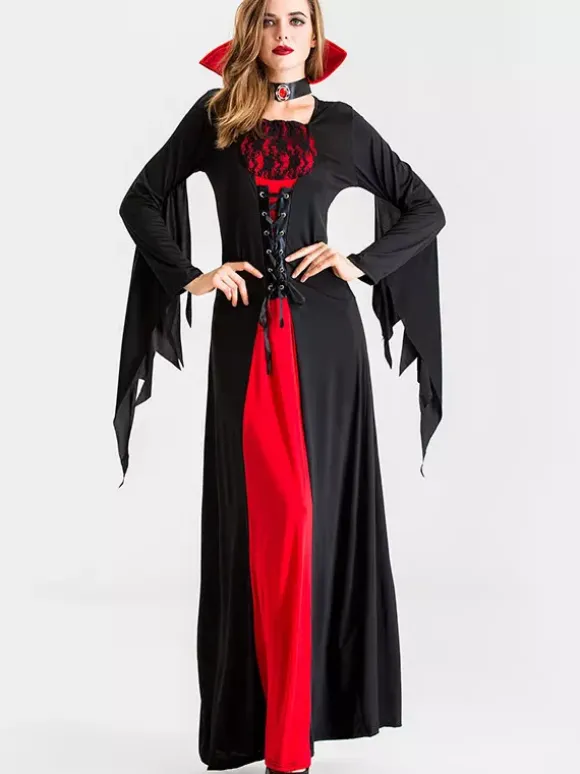 Costume de mariée vampire gothique victorienne d'Halloween robe médiévale en dentelle