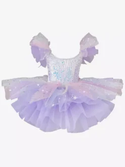 Costume de princesse ballerine pour filles robe à paillettes et fleurs