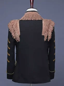 Costume de scène à paillettes pour hommes Costume de scène du palais blanc manches longues Costumes rétro pour hommes Bourgogne