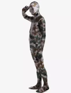 Costume de zentai enveloppé unisexe en lycra spandex multicolore de camouflage Halloween
