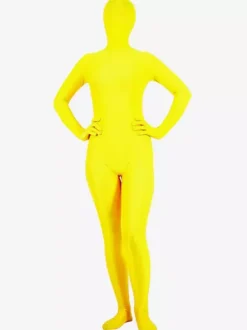 Costume de zentai jaune unicolore en lycra spandex Déguisements Halloween