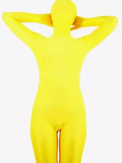 Costume de zentai jaune unicolore en lycra spandex Déguisements Halloween