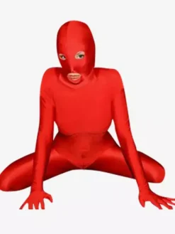 Costume de zentai rouge en lycra spandex enveloppé Déguisements Halloween