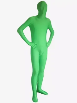 Costume de zentai vert en lycra spandex enveloppé Halloween