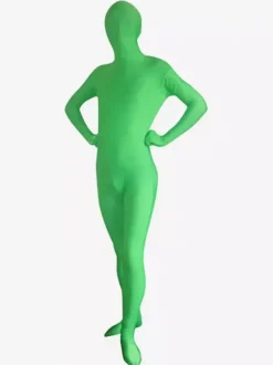Costume de zentai vert en lycra spandex enveloppé Halloween