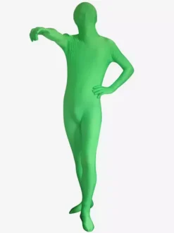 Costume de zentai vert en lycra spandex enveloppé Halloween