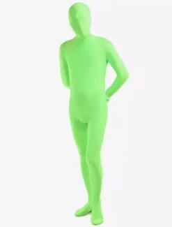 Costume de zentai vert unicolore enveloppé Déguisements Halloween