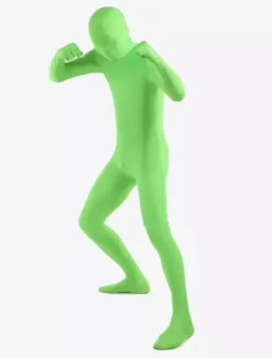 Costume de zentai vert unicolore enveloppé Déguisements Halloween