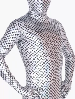 Costume de zentai métallisé à motif écaille Déguisements Halloween