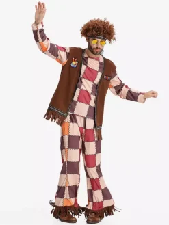 Costume hippie pour homme vêtements rétro à manches longues et franges