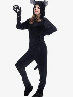 Costume Kigurumi Pyjamas Chats Chaussures Femme Couverture Gants Déguisements Halloween Carnaval