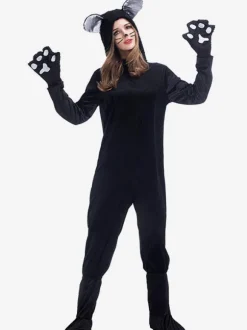 Costume Kigurumi Pyjamas Chats Chaussures Femme Couverture Gants Déguisements Halloween Carnaval