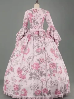 Costume vintage pour femme robe Marie-Antoinette en polyester style XVIIIe siècle.