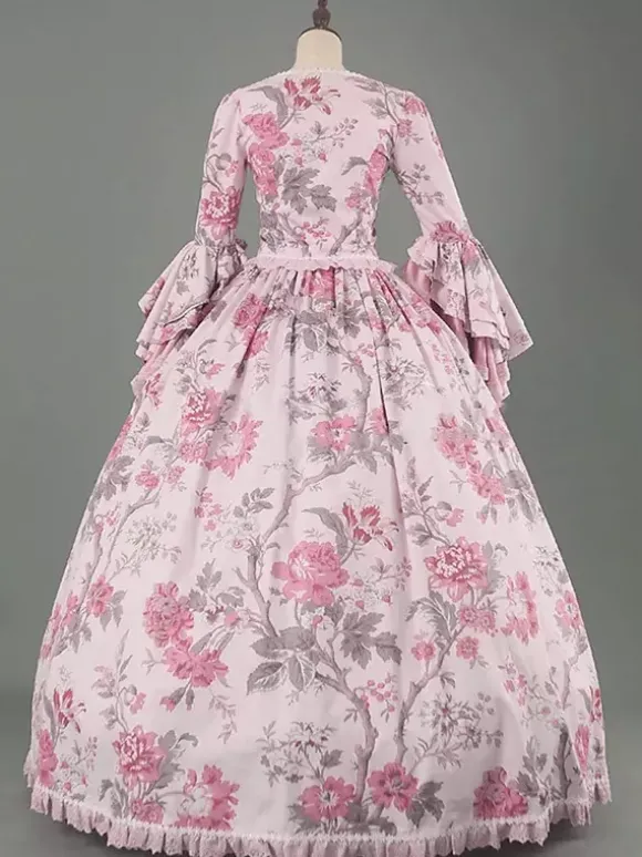 Costume vintage pour femme robe Marie-Antoinette en polyester style XVIIIe siècle.