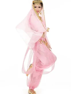 Costume Danse du ventre Charmant en mousseline de soie de danse Bollywood 2026 Robe pour femmes avec le voile Déguisements Halloween