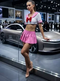 Costume de cosplay de marin deux pièces en PVC brillant style anime japonais JK Uniform.
