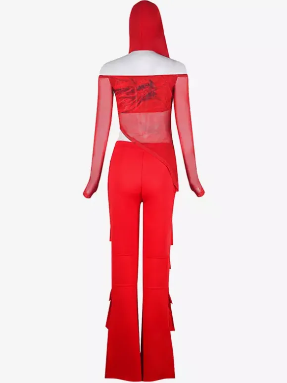 Costume de danse jazz pour femme ensemble trois pièces pantalon et chapeau