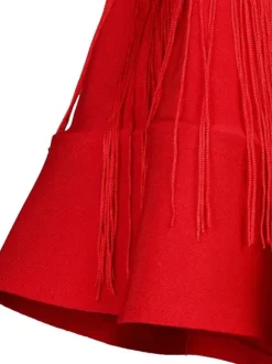 Costume de danse latine Robe en polyester pour femme rouge Sexy Strass Fringe Latin Dancer Dancing Wear