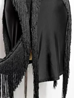 Costume De Danse Latine Robe Noire Femmes Danse Sexy Danseuse Latine