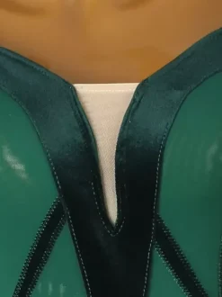 Costume de danse latine vert pour femmes robe élégante en Lycra et spandex Costume de danse