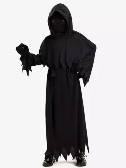 Costume de Faucheuse d'Halloween pour enfants robe de démon gothique tenue de scène