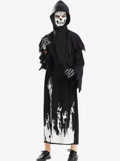 Costume de Faucheuse phosphorescent pour enfants combinaison fantôme phosphorescente tenue de scène