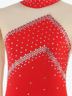 Costume de patinage artistique pour filles et femmes robes de compétition professionnelles de patinage artistique tenues de ballerine à col roulé