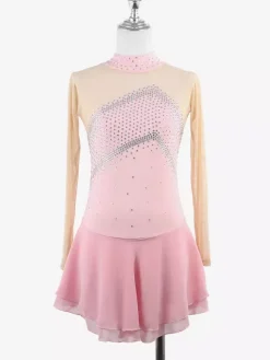 Costume de patinage artistique pour filles et femmes robes de compétition professionnelles de patinage artistique tenues de ballerine à col roulé