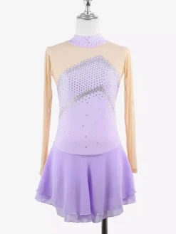 Costume de patinage artistique pour filles et femmes robes de compétition professionnelles de patinage artistique tenues de ballerine à col roulé