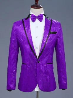 Costume de performance rétro à manches longues en polyester pour hommes