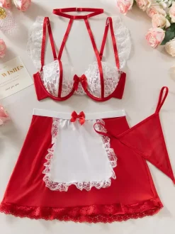 Costume De Servante Pour Femme Dos En T Ensemble Lingerie Déguisement Sexy