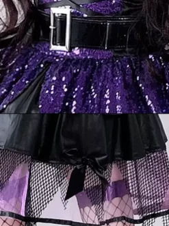 Costume de sorcière gothique d'Halloween en dentelle robe de jeu de rôle de fée noire