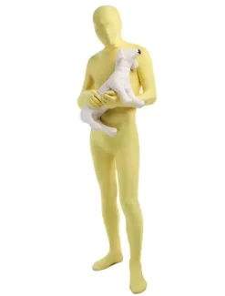Costume de zentai combinaison enveloppé unisexe en lycra spandex jaune Déguisements Halloween