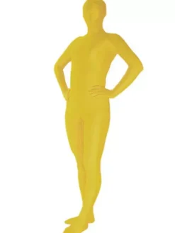 Costume de zentai jaune en lycra spandex enveloppé Déguisements Halloween