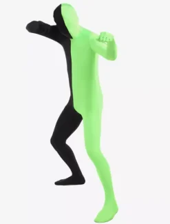 Costume de zentai populaire enveloppé unisexe en lycra spandex multicolore effet patchwork Déguisements Halloween