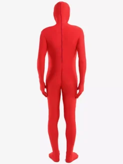 Costume de zentai rouge unicolore de face ouverte Déguisements Halloween