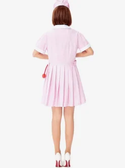 Costume infirmière rose d'Halloween pour adulte Ensemble de costumes de vacances