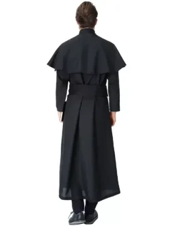 Costumes d'déguisements Halloween Ceinture noire en Polyester Déguisements Halloween Costume Prêtre Homme Ceinture