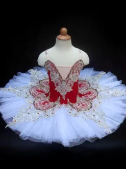 Costumes de danse de ballet bleu femme enfant ballerine volants dentelle robe en polyester vêtements de danse