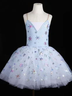 Costumes de danse de Ballet bleu ciel clair pour filles et adultes robe de ballerine à paillettes en dentelle et Polyester vêtements de spectacle