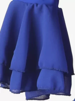 Costumes de danse de salon bleu royal femme col bijou Lycra Spandex robe fleurs robe de danse